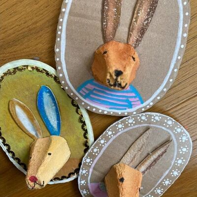 Tvarumo pamokėlė - linksmas Velykinio zuikučio portretas... 