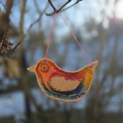 Pavasario simbolis - paukštis, dekoruotas stiklu
(vienas susitikimas)
