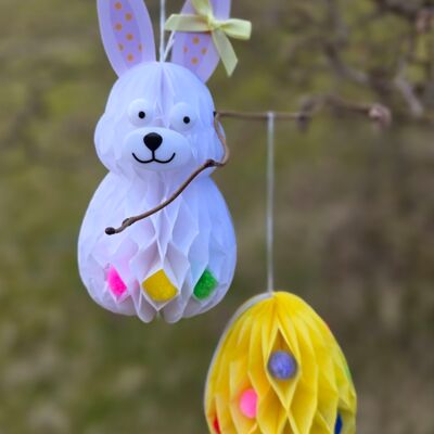 Velykų dekoracijos iš koriukų popieriaus