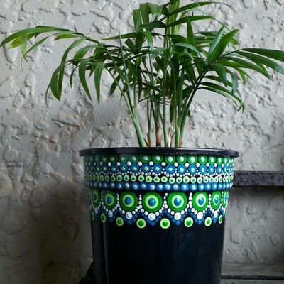 Taškuotas vazonėlis mamai - mylinčiai gėles