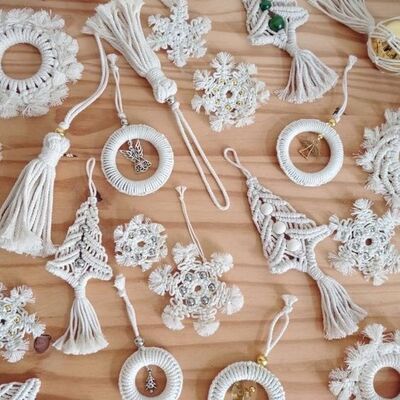 Makrame
eglutės papuošimai